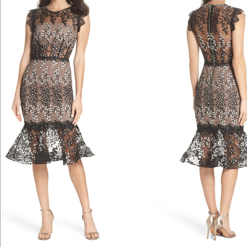 Bronx and Banco Dalia Lace Midi Dress
